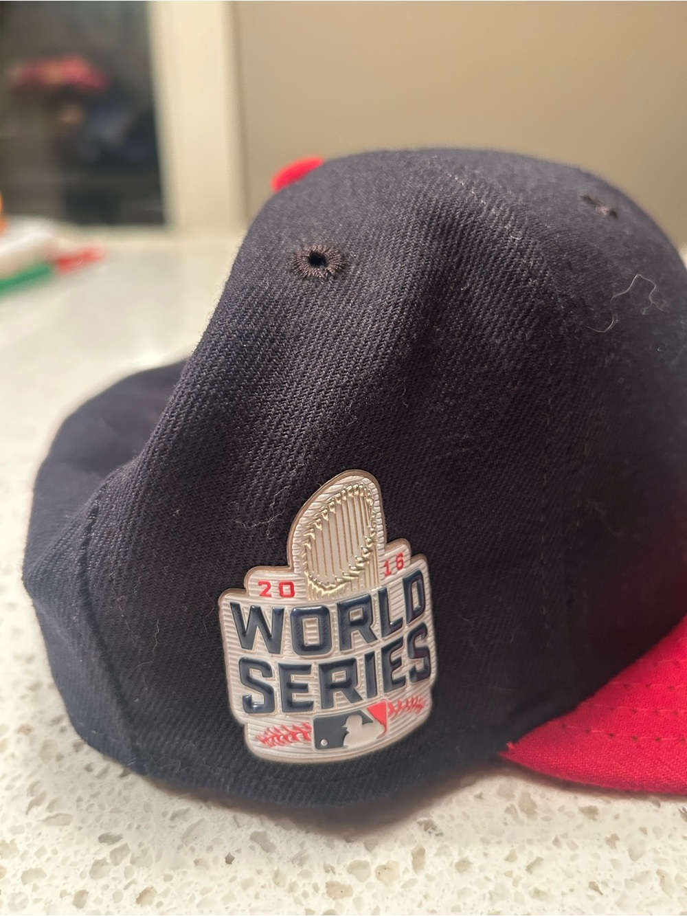 2016 New Era Cleveland Indians MLB WORLD SERIES 59FIFTY Hat 7 1/4 Chief Wahoo - Picture 4 of 6